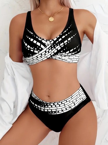 Schwarz weiß bikini - schwarz-weiß,
